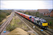 37800 with 3 class 455 sets at Honeybourne